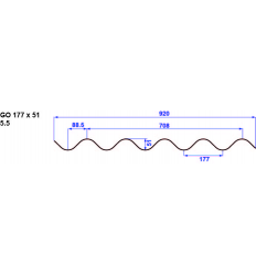 ONDEX HR GO5.5 larg. 920 mm Translucide DIFFU100 2