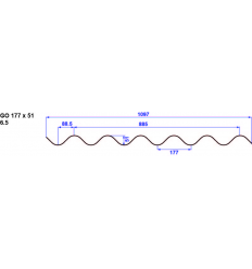 ONDEX HR GO6.5 larg. 1097 mm Translucide DIFFU100 2