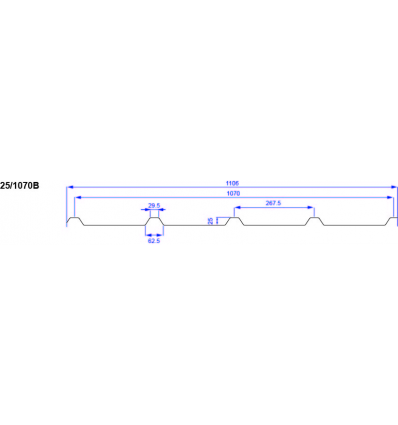 PERFOLUX 25/1070B 1106  Translucide DIFFU100 PERFO SPECIALE par 245 mm