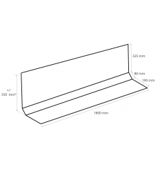 Pare-vent grand modèle PVC gris type RAL7035 - 325x80x190 - épaisseur 4 mm