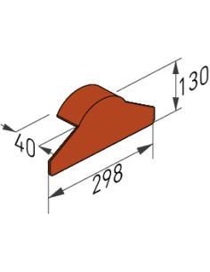 Fronton pour faitière polyvalente coloris Rouge Sienne