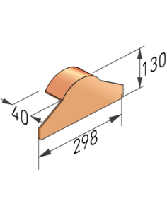 Fronton pour faitière polyvalente coloris Terre cuite